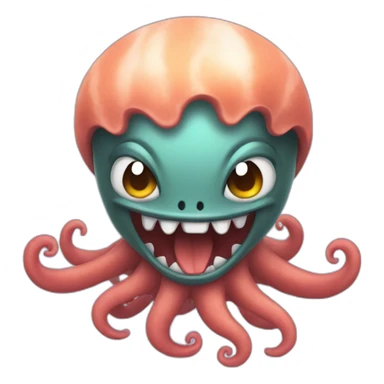 cute kraken raging sticker