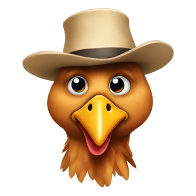 A chicken with a hat ￼￼ sticker