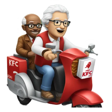KFC grandpa drives a passenger three-wheeled motorcycle sticker