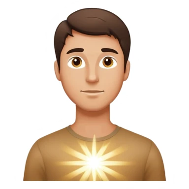 White brunette man standing with rays of light sticker
