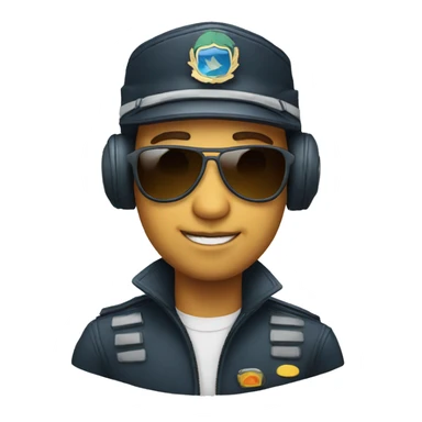 pilot with sunglasses sticker