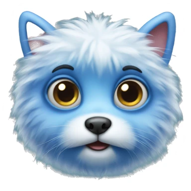 cute blue furball with big eyes sticker