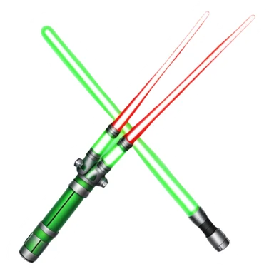 Red lightsaber vs green lightsaber  sticker