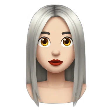 billie eilish cheveux noir et racines rouges sticker