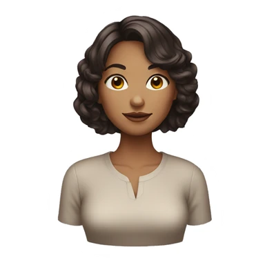 a young woman with darck brown wavy hair with a bob cut  sticker