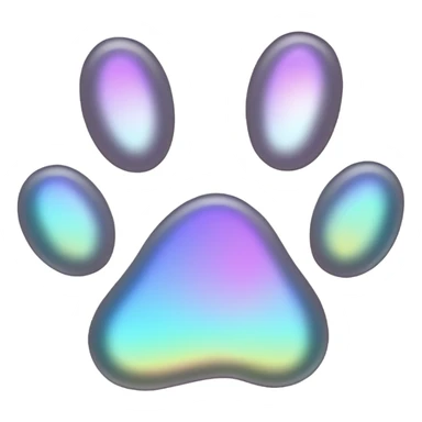 Iridescent dog paw print sticker