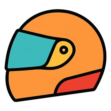 motorcycle helmet icon, color outline style sticker