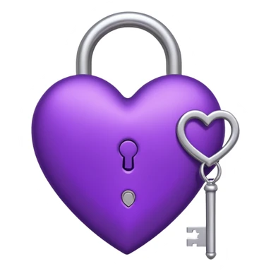gothic style heart, purple with silver lock and key sticker