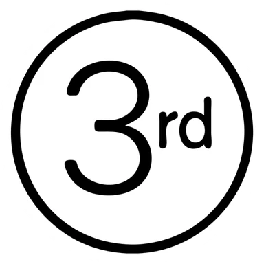 first ,a 3 in a circle with 'rd' in the circle sticker