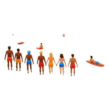 abstract art sun burned people on the beach landscape  sticker