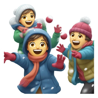 Snowball fight sticker