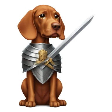 Vizsla wearing armor with sword  sticker