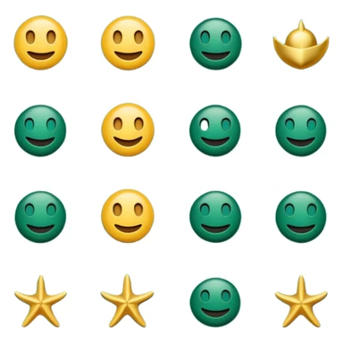 dark green emoji set for luxury seaside accommodation theme sticker