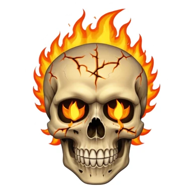 Make a rockstar like fill a skull with fire on it sticker