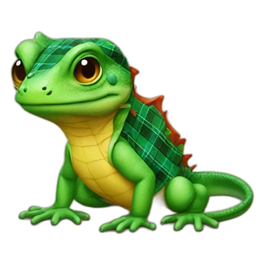 lezard with a plaid sticker