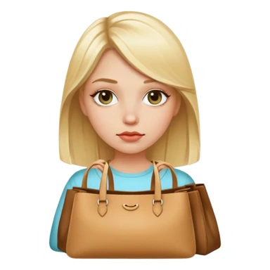 Girl with blond hair and has bags sticker