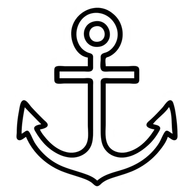 Anchor icon in a lighter shade of purple, clean and bold style, no background, transparent background sticker