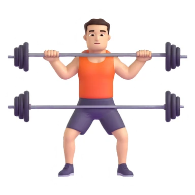 man holding a barbell sticker