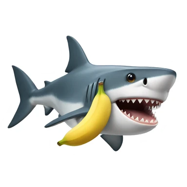 shark with banana sticker