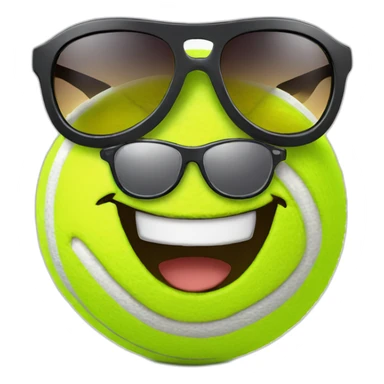 tennis ball in sunglasses smiling sticker