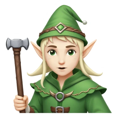 Elf mage with coool hat and hammer sticker