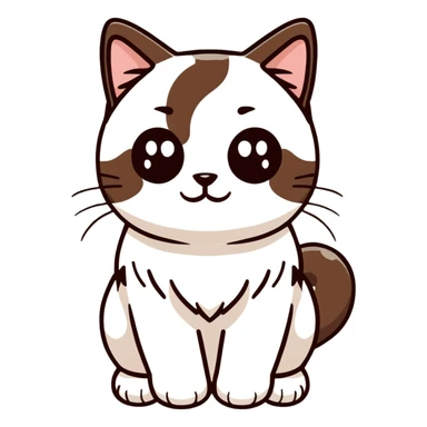 bicolor ragdoll cat face sticker