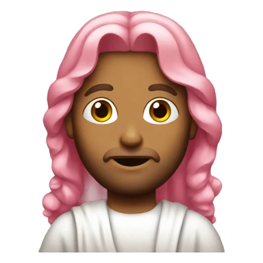 Jesus with pink hair bow sticker