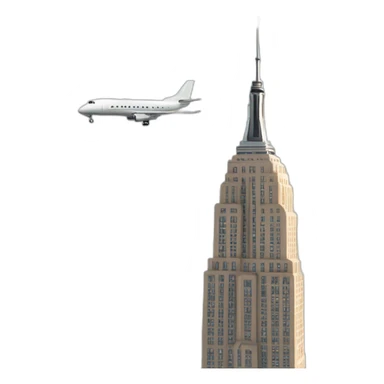 Empire State Building with airplane  sticker