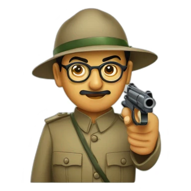 Netaji Subash chandrabose with gun sticker