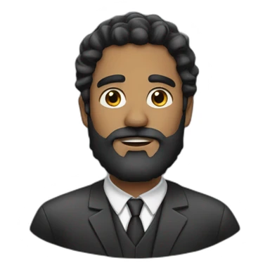 Lawyer black hair beard sticker