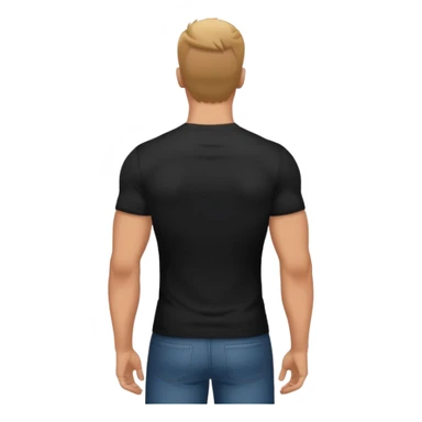 slightly muscular man in black shirt being taken from behind sticker