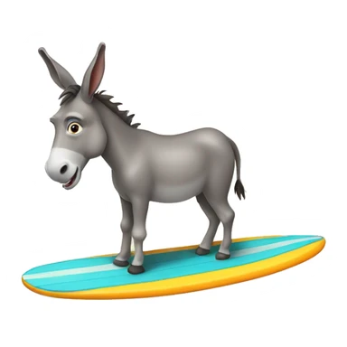 Donkey on a surfboard sticker