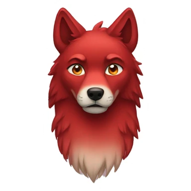 Red sad wolf sticker