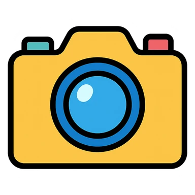 camera icon, color outline style sticker