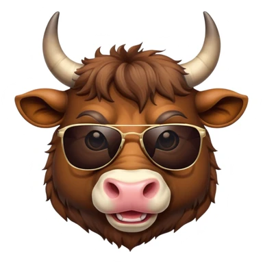 smiling bull head with dark sunglasses sticker