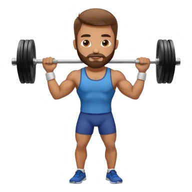 Guy with very short beard lifting weights sticker
