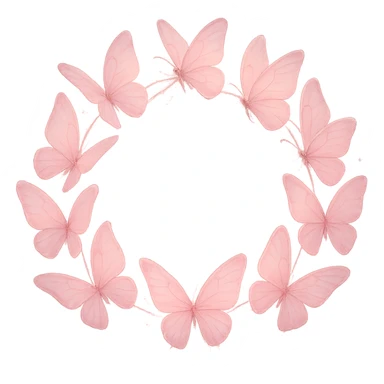 pink butterfly hair wreath, soft and dreamy sticker