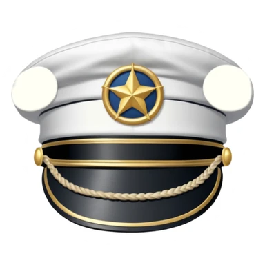 white captain hat closeup alone sticker