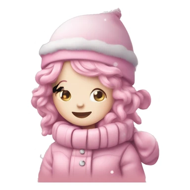 cute pink winter christmas vibe  sticker