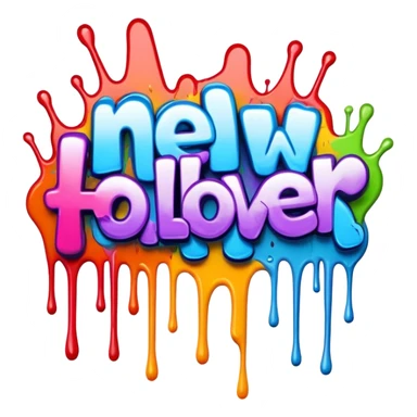 Graffiti the word New follower sticker
