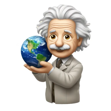 albert einstein holding earth in his hand sticker