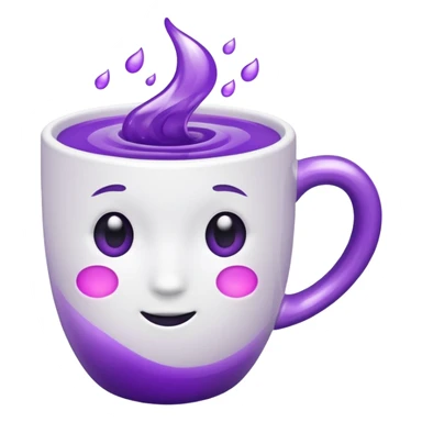 white cup with purple liquid sticker