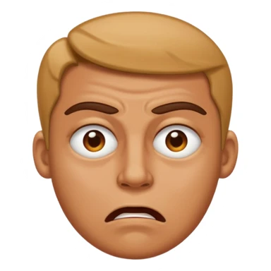 emoji-style face with narrowed eyes, a sighing mouth, and a look of both being mad and let down sticker