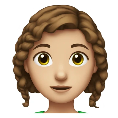 A girl with brown hair, green eyes and fair skin sticker