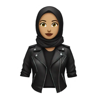 Punk hijabi leather jacket  sticker