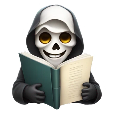 happy reaper entrepreneur face with book sticker