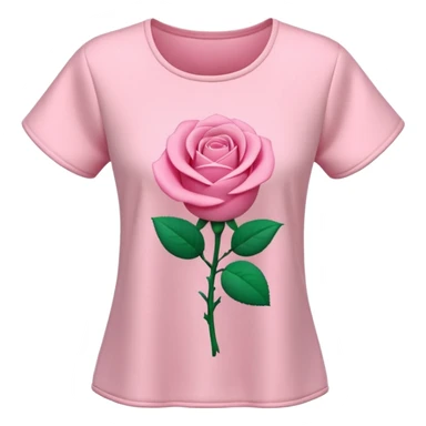 A 3D cartoon rose-pink women’s top with short sleeves, soft fabric texture, gentle lighting, isolated on plain background. plain top. sticker