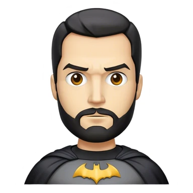 Black batman with lighter skin and a short black beard sticker