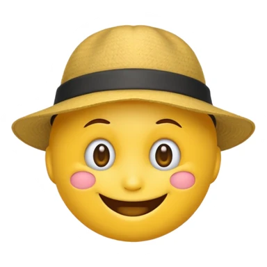 typical emoji with hat sticker