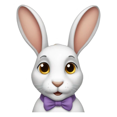 Smart rabbit with big ears sticker